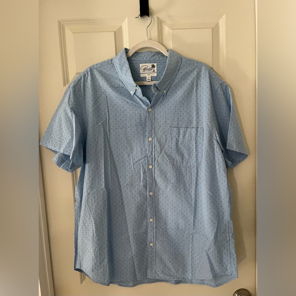 Slim Fit Blue textured  Shirt By Bonobos, Size XXL